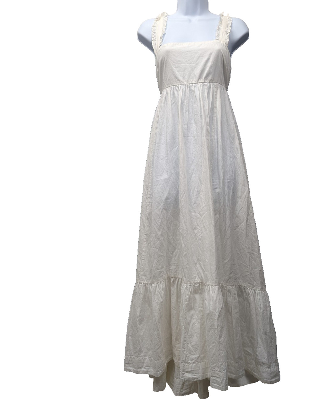 Free People Isabella Maxi Dress Womens Small White Tiered Minimal Capsule Boho
